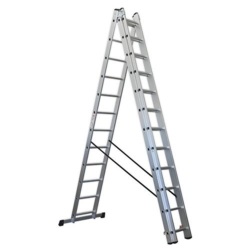Aluminium Extension Combination Ladder 3x12 EN 131