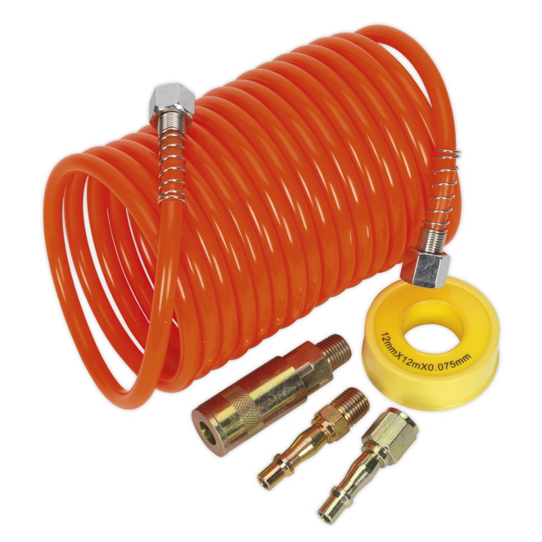 Air Hose Kit 5mtr x Ø5mm PU Coiled with Connectors