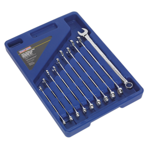 Combination Spanner Set 10pc Extra-Long Metric