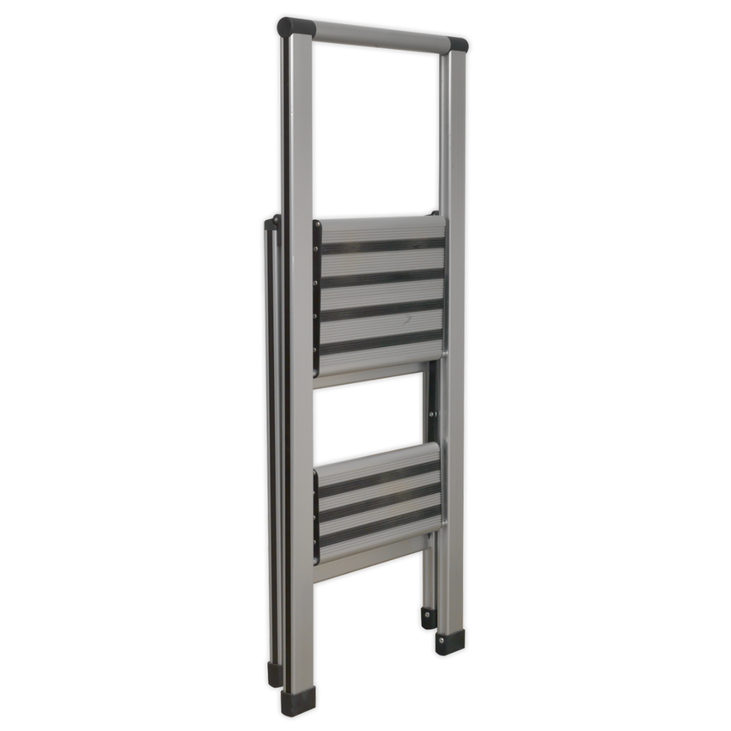 Aluminium Professional Folding Step Ladder 2-Step 150kg Capacity
