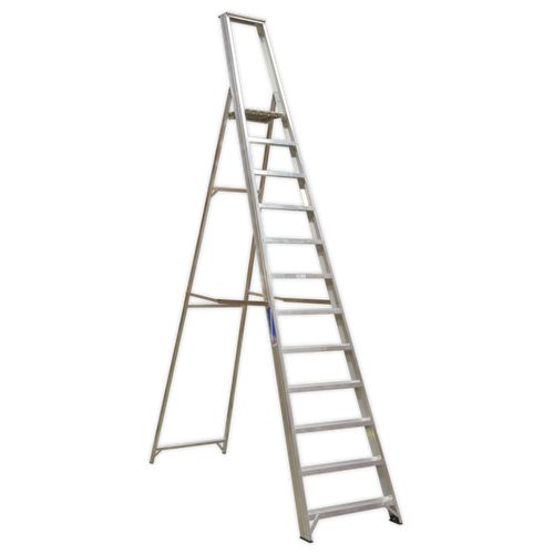Aluminium Step Ladder 12-Tread Industrial BS 2037-1