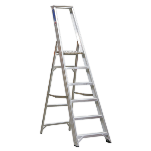 Aluminium Step Ladder 6-Tread Industrial BS 2037-1