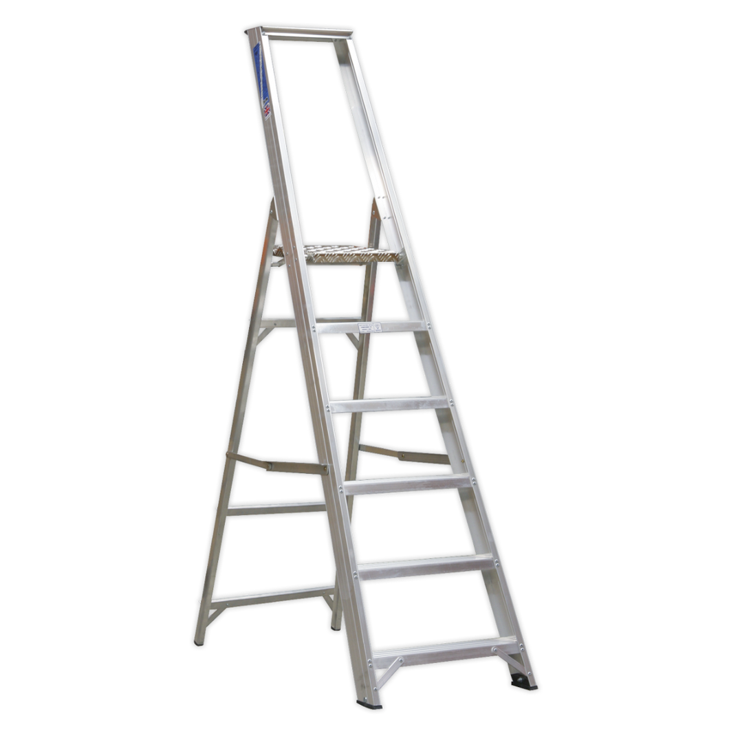 Aluminium Step Ladder 6-Tread Industrial BS 2037-1