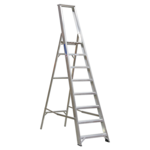 Aluminium Step Ladder 8-Tread Industrial BS 2037-1