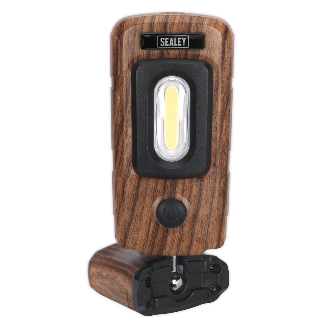 Rechargeable 360° Inspection Lamp 2W COB + 1W LED Wood Effect
